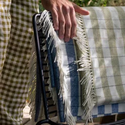 Apple Checked Stripe Wool Blanket