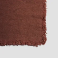 Barley Brown Linen Crinkle Throw