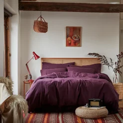 Berry 100% Linen Duvet Cover