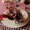 Berry Gingham 100% Linen Napkins Set of 4