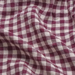 Berry Gingham Linen Blend Duvet Cover