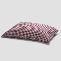 Berry Gingham Linen Blend Pillowcase (Pair)