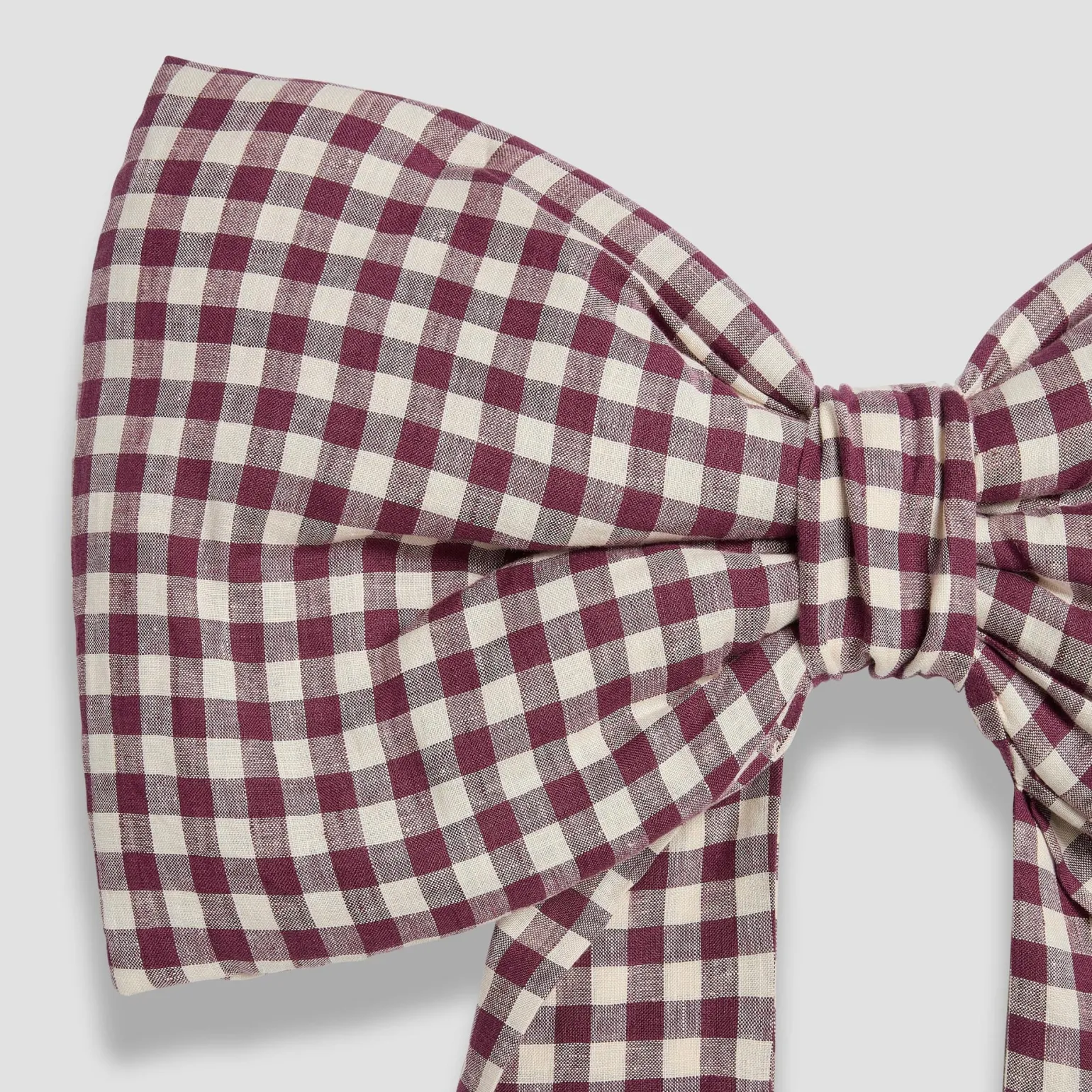 Berry Gingham Linen Bow