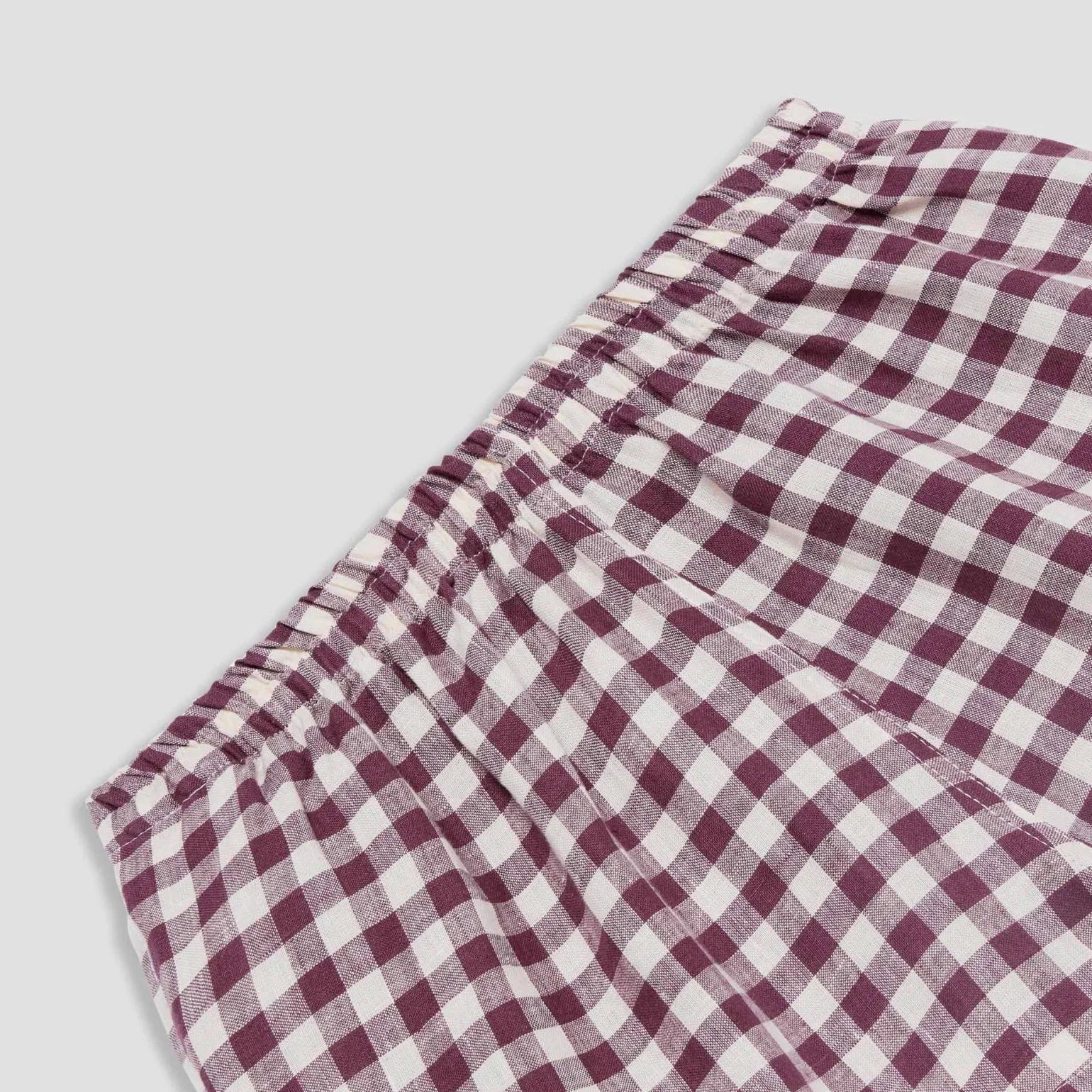 Berry Gingham Pajama Shorts