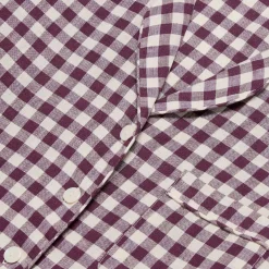 Berry Gingham Pajama Shorts Set