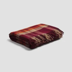 Berry Plaid Cabin Wool Blanket