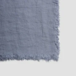Blue Willow Linen Crinkle Throw