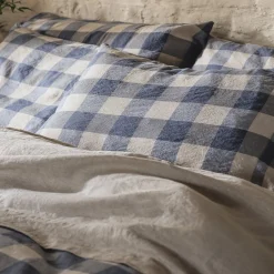 Blueberry Emsworth Plaid Linen Blend Pillowcase (Pair)