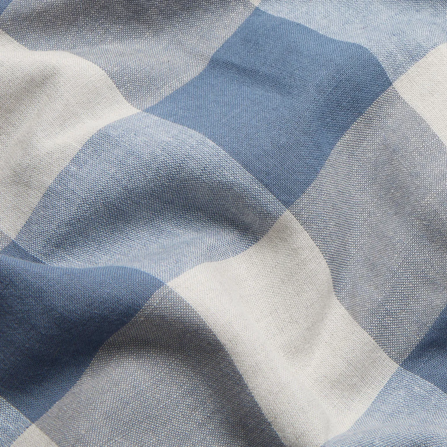 Blueberry Emsworth Plaid Linen Blend Duvet Cover