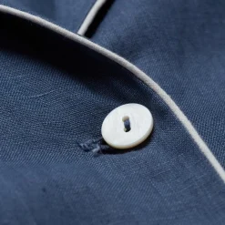 Blueberry Linen Pajama Shirt (Top Only)
