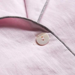 Blush Pink Linen Pajama Shirt (Top Only)