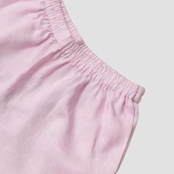 Blush Pink Linen Pajama Shorts