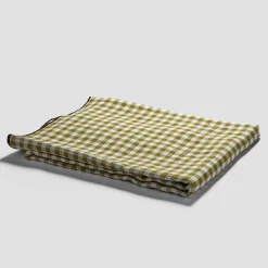 Botanical Green Gingham 100% Linen Tablecloth
