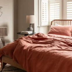 Burnt Orange 100% Linen Duvet Cover