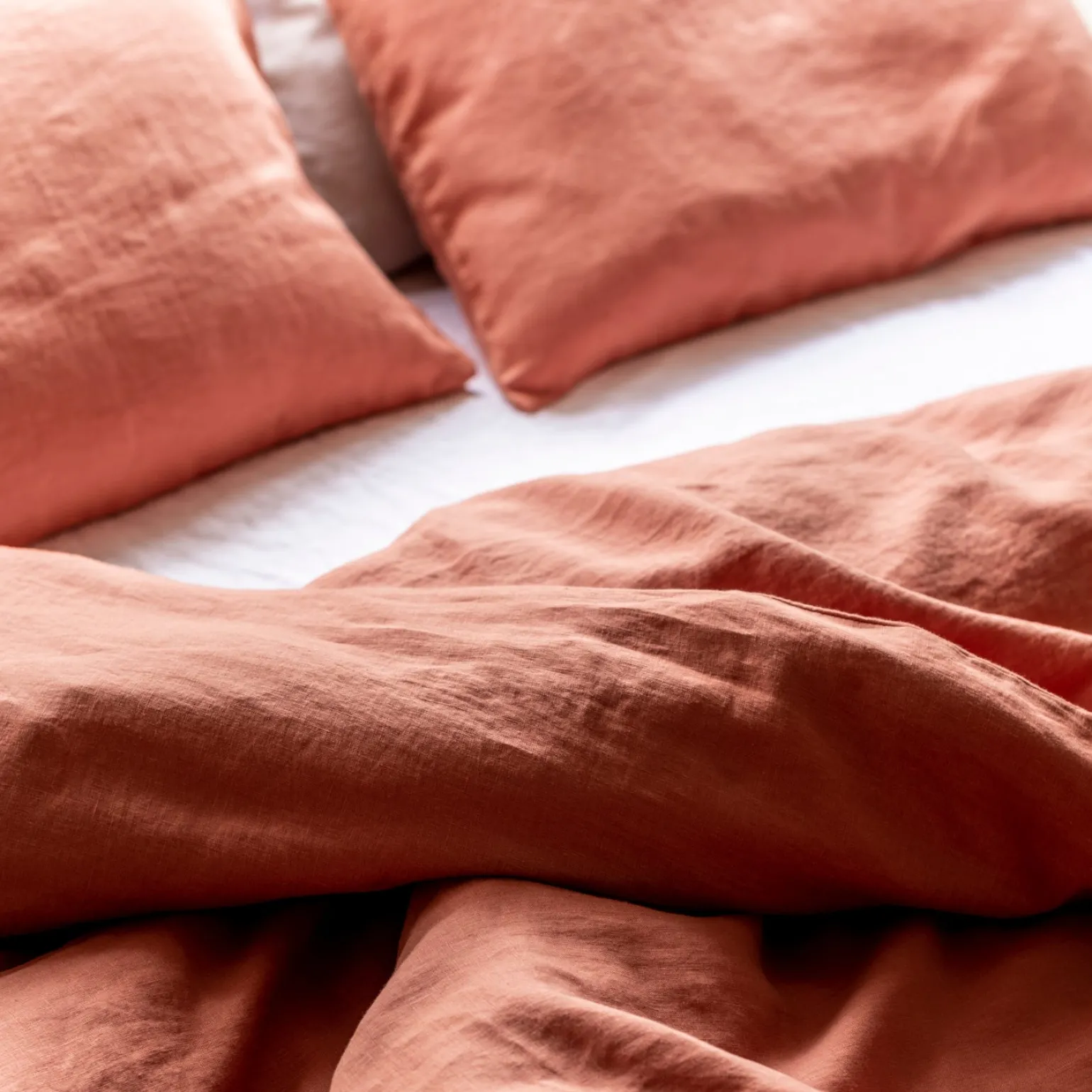 Burnt Orange 100% Linen Duvet Cover