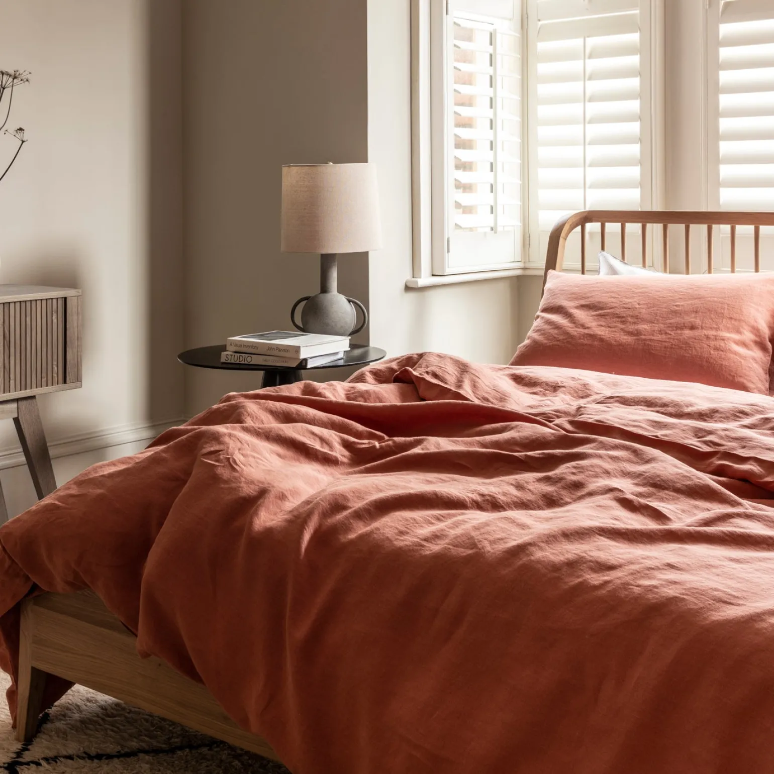 Burnt Orange 100% Linen Pillowcases (Pair)