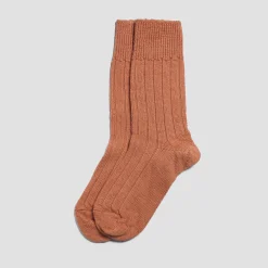 Burnt Orange Alpaca Bed Socks