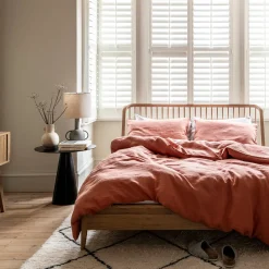 Burnt Orange Linen Blend Duvet Cover