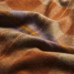 Burnt Orange Plaid Cabin Wool Blanket