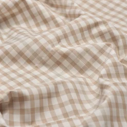 Cafe au Lait Small Gingham Cotton Pillowcase (Pair)