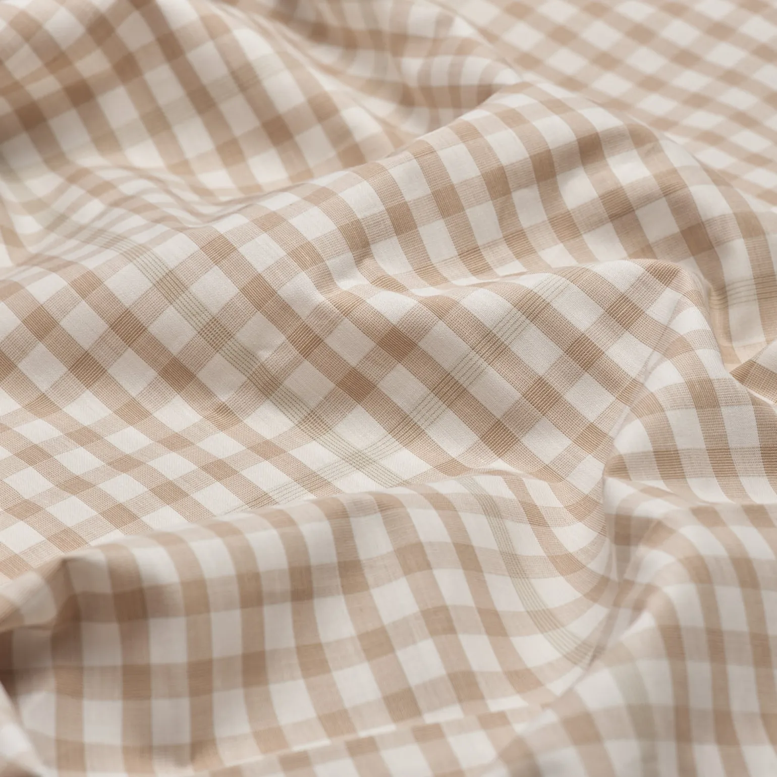 Cafe au Lait Small Gingham Cotton Pillowcase (Pair)