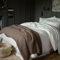 Caramel Wool Knit Throw