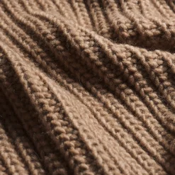 Caramel Wool Knit Throw