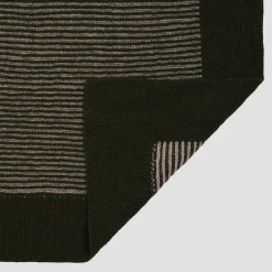 Cedar Green Striped Knitted Throw