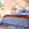 Celeste Blue Linen Blend Duvet Cover