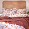 Cream Pastel Field Rose Linen Blend Pillowcases