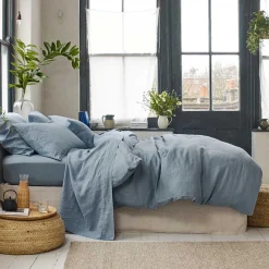 Dusk Blue 100% Linen Duvet Cover