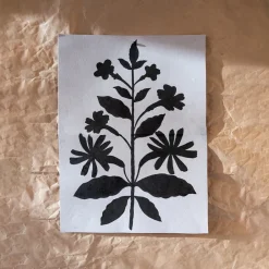 Dusk Blue Botanical Wool Blanket