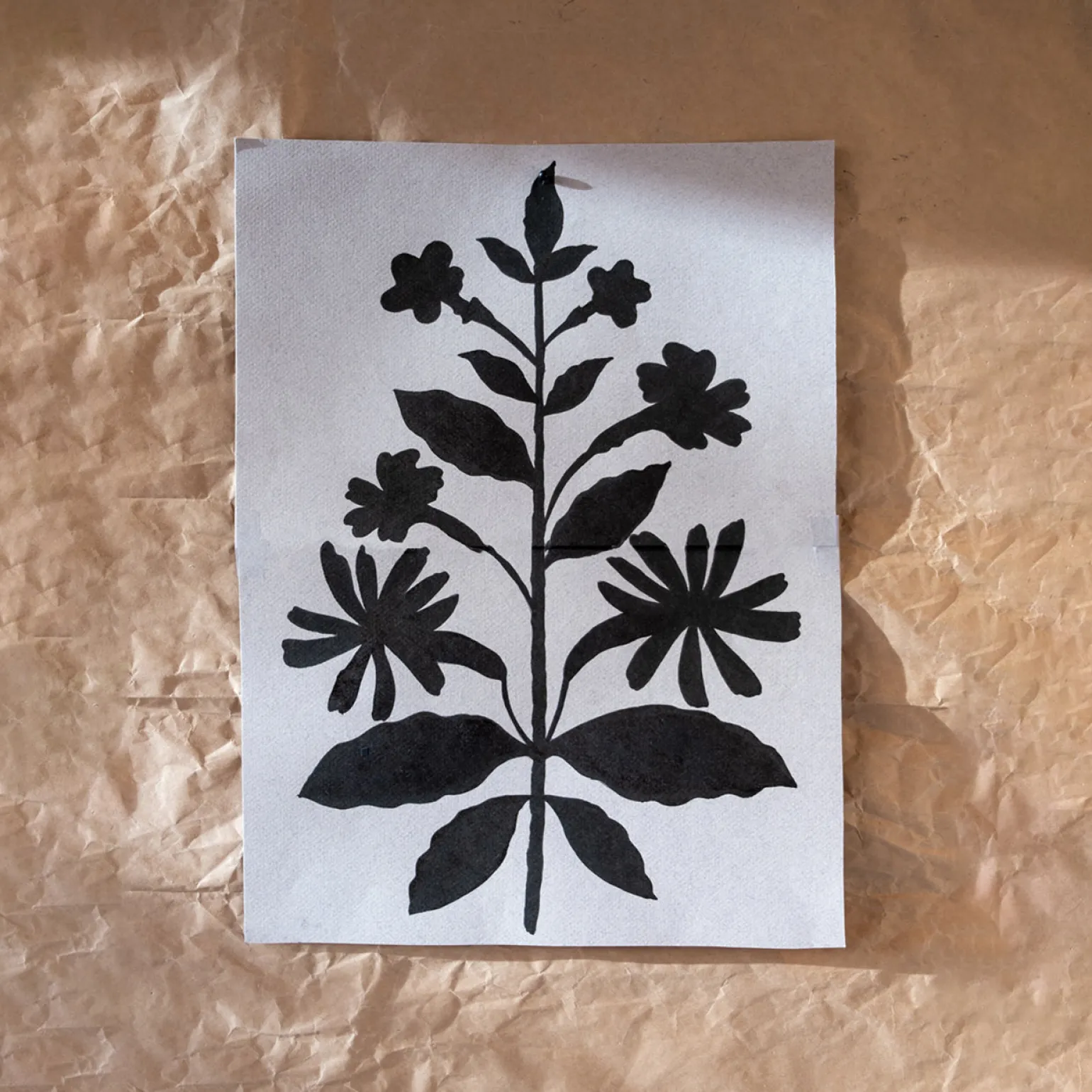 Dusk Blue Botanical Wool Blanket