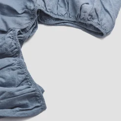 Dusk Blue Linen Blend Fitted Sheet