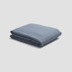 Dusk Blue Linen Blend Flat Sheet