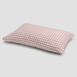 Elderberry Gingham 100% Linen Pillowcases (Pair)