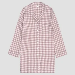 Elderberry Gingham Linen Night Shirt