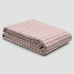 Elderberry Gingham Linen Blend Duvet Cover