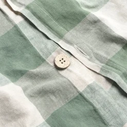 Elm Green Emsworth Plaid Linen Blend Duvet Cover