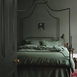 Elm Green Linen Blend Duvet Cover