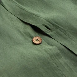 Elm Green Linen Blend Duvet Cover