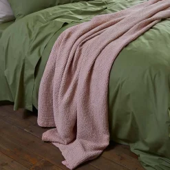French Rose Waffle Cotton Throw