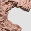 French Rose Washed Cotton Percale Fitted Sheet