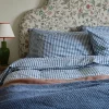 Indigo Small Gingham Cotton Pillowcases (Pair)