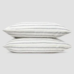 Ivory Kemptown Stripe Linen Blend Pillowcase (Pair)