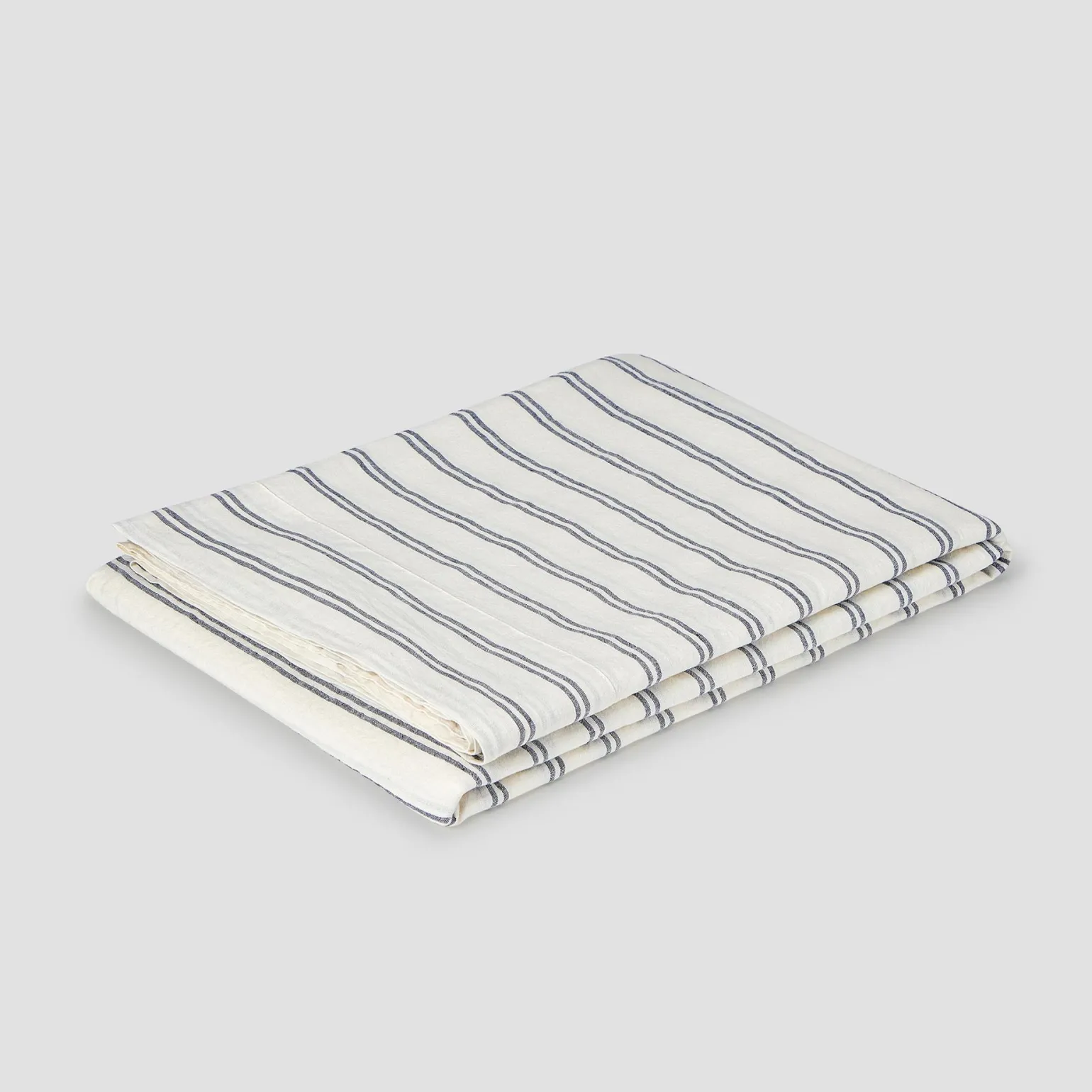 Ivory Kemptown Stripe Linen Blend Flat Sheet