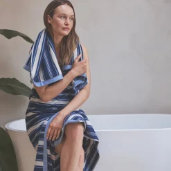 Marina Blue Shoreham Stripe Cotton Towels