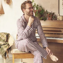 Men's Berry Gingham Pajama Set