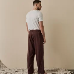 Men's Conker Brown Linen Pajama Pants