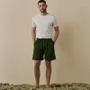 Men's Fern Green Linen Pajama Shorts